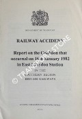 Book cover of Railway Accident - Report on the Collision that occurred on 16th January 1982 in East Croydon Station in the Southern Region British Railways by Department of Transport